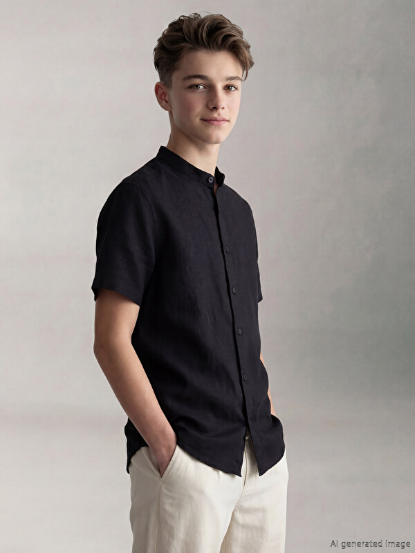 LCW Kids Grandad Collar Boys' Shirt