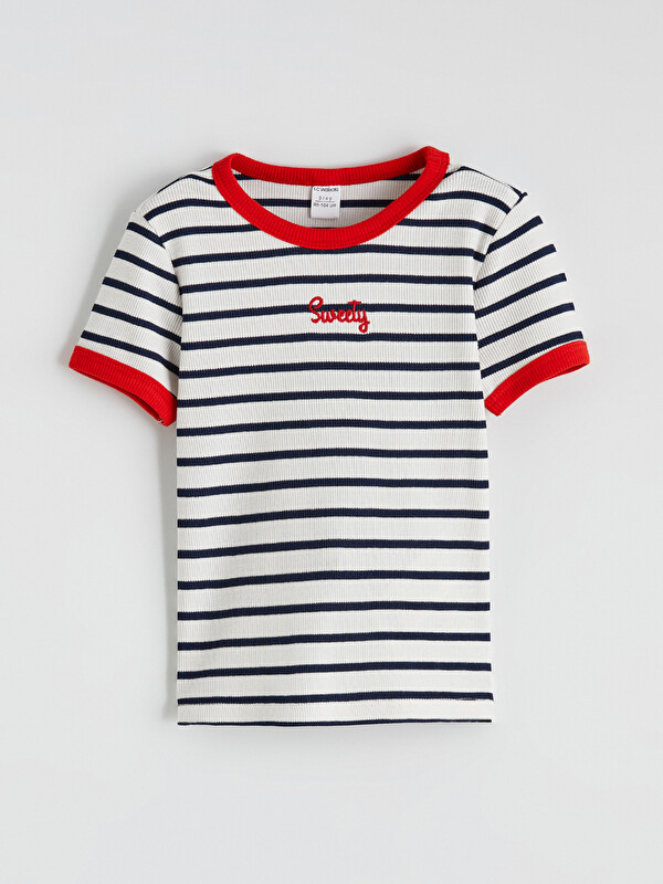 LCW Kids Crew Neck Striped Girls' T-Shirt