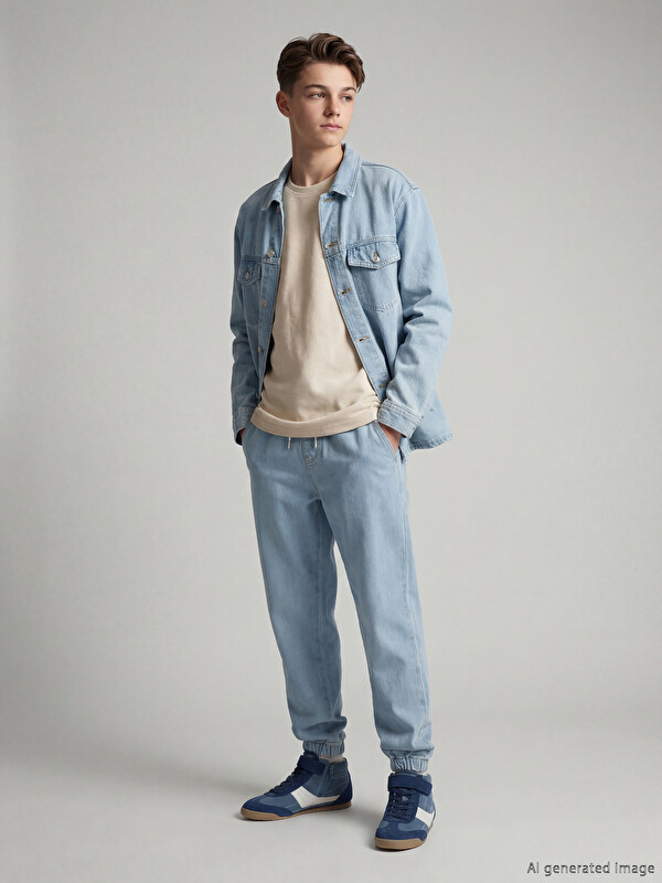 LCW Kids Beli Lastikli Erkek Çocuk Jogger Jean Pantolon