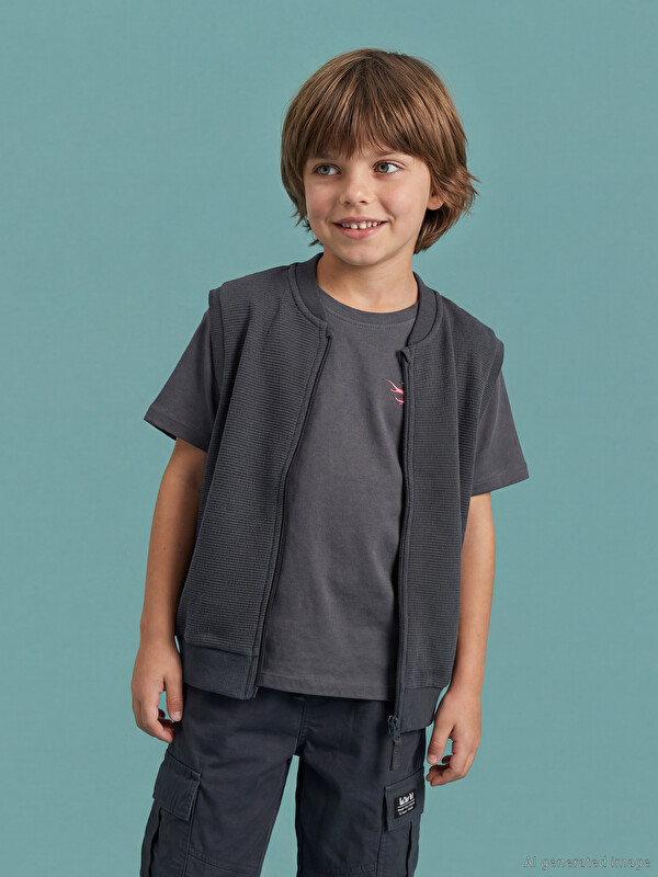 LCW Kids Gilet Basique pour Garçons à Encolure en V