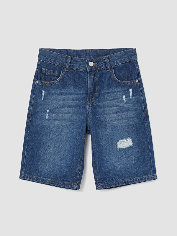 LCW Kids Adjustable Waist Elasticated Boys' Jean Shorts