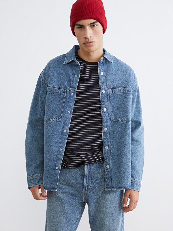 LCW Jeans кең қондырмалы ерлерге арналған джинсы жейде