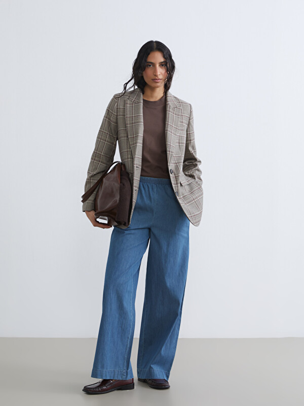 LCW Jeans جينز واسع الأرجل بخصر مطاطي للسيدات