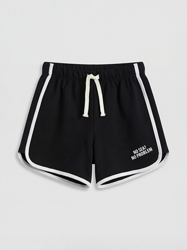 LCW Kids Elastic Waist Miami Printed Girls' Shorts