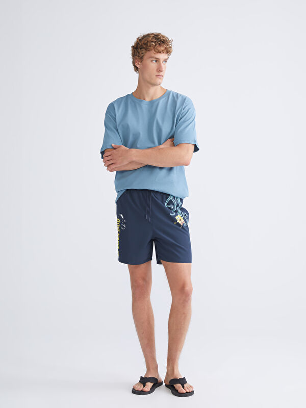 LCW SWIMWEAR Kısa Boy Sünger Bob Baskılı Erkek Deniz Şortu