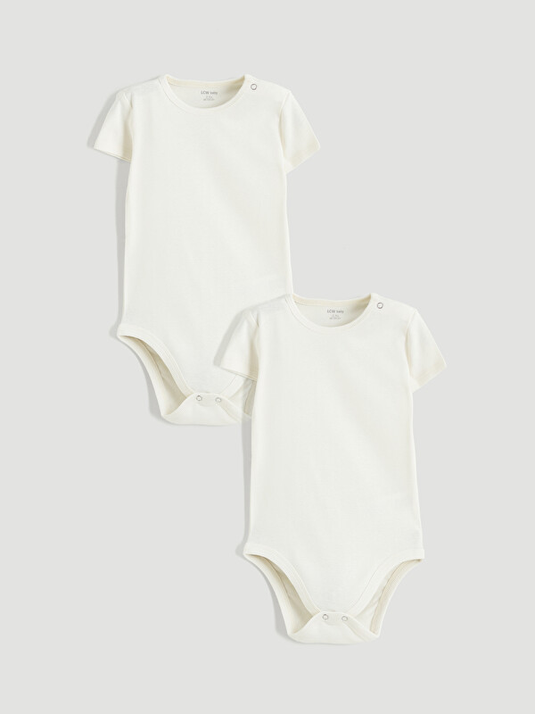 LCW baby Crew Neck Baby Girls' Snap Bodysuit 2 Pack
