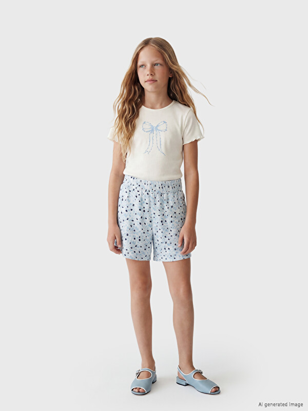 LCW Kids Girls' Shorts with Elastic Waist