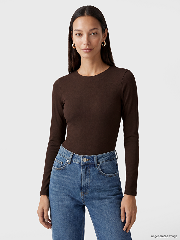 LCW Vision Bisiklet Yaka Kadın Body