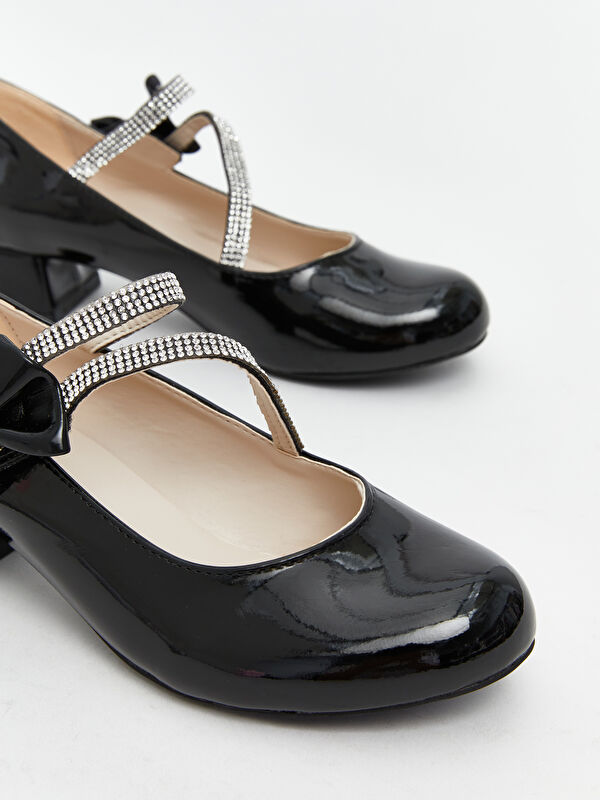 Parlak Taşlı Kız Çocuk Topuklu Ayakkabı - Görsel 4