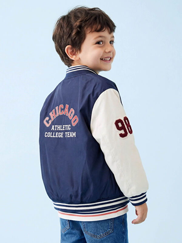 LCW Kids Chicago Nakışlı Erkek Çocuk Kolej Mont