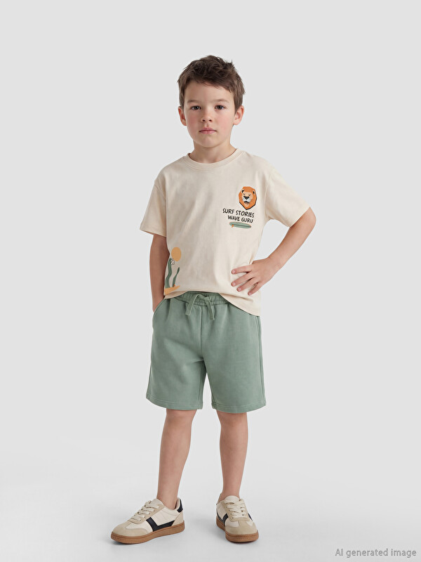 LCW Kids Pantaloni scurți Basic pentru băieți cu talie elastică