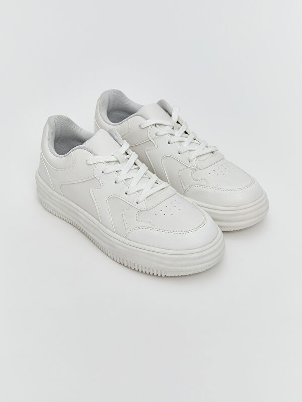 Deri Görünümlü Kadın Spor Ayakkabı - Görsel 2