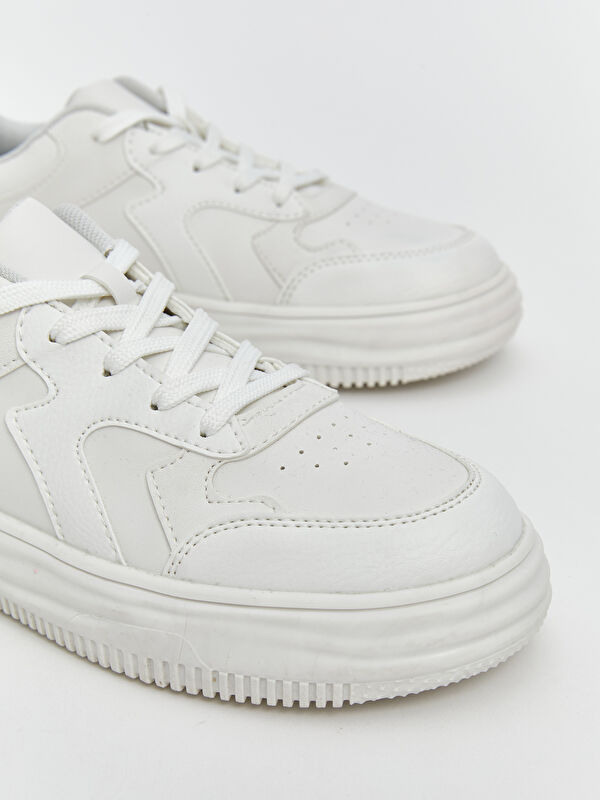 Deri Görünümlü Kadın Spor Ayakkabı - Görsel 4