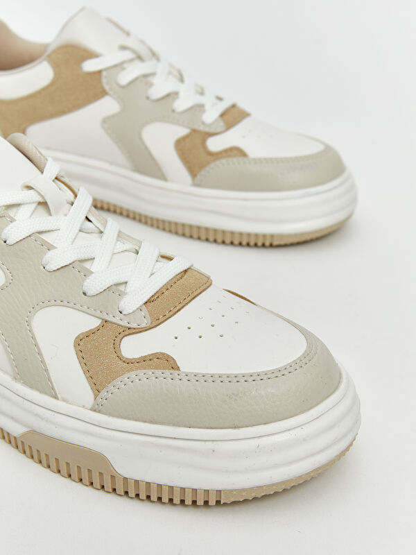 Deri Görünümlü Kadın Spor Ayakkabı - Görsel 4