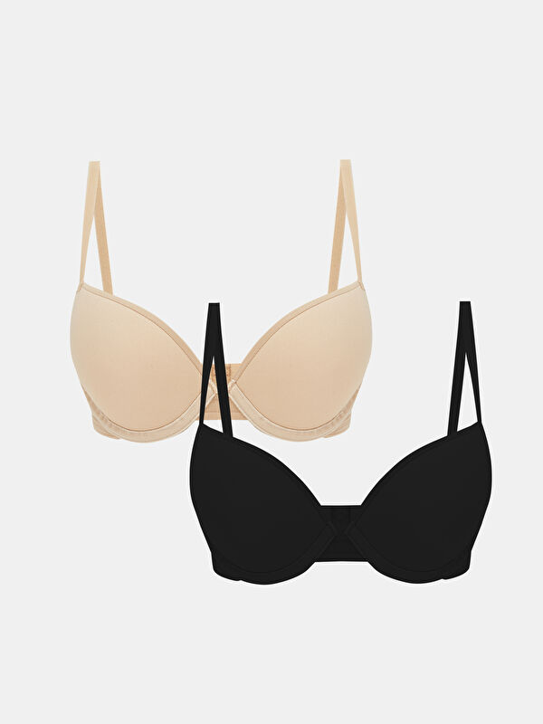 LCW DREAM Two-pack of smooth, unpadded, underwired T-shirt bras.