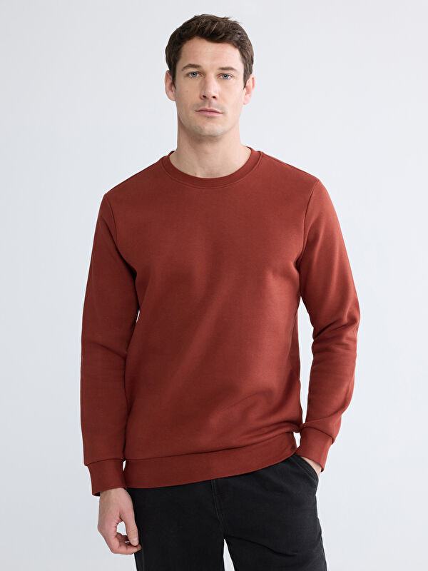 LCWAIKIKI Classic Bisiklet Yaka Erkek Kalın Sweatshirt
