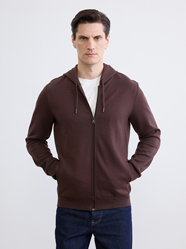 LCWAIKIKI Basic Sweat Zippé À Capuche Pour Hommes