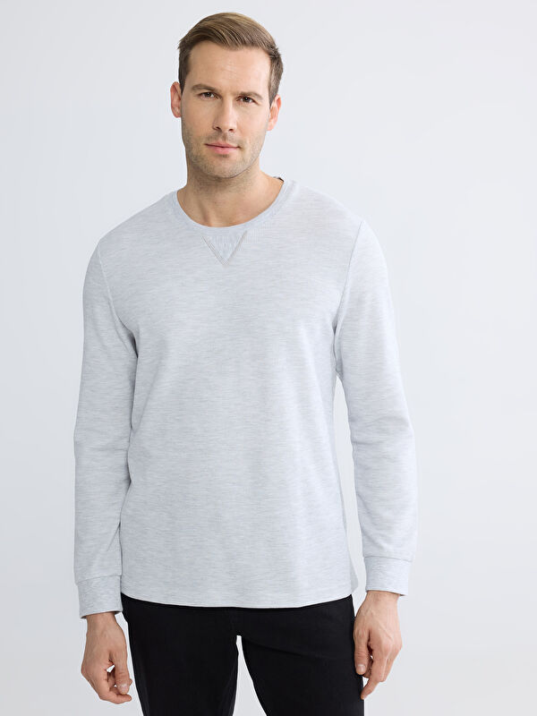 LCWAIKIKI Classic Bisiklet Yaka Erkek Sweatshirt