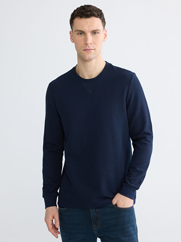 LCWAIKIKI Classic Bisiklet Yaka Erkek Sweatshirt