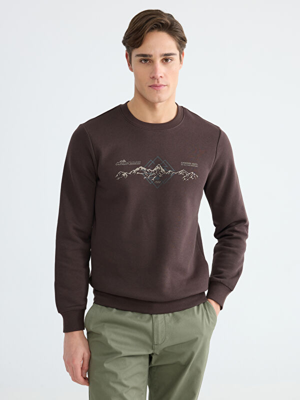 LCWAIKIKI Classic Regular Fit Crew Neck Printed Men's Sweatshirt