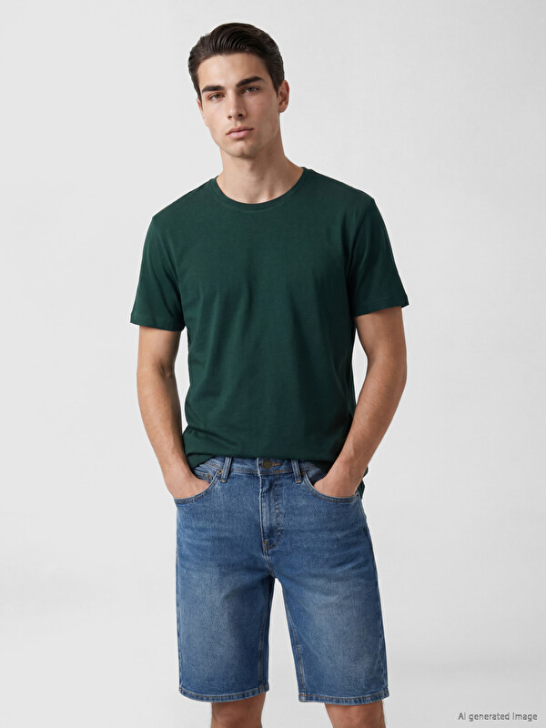 LCWAIKIKI Classic Tricou Bărbați Slim Fit din Jerseu cu Guler Rotund
