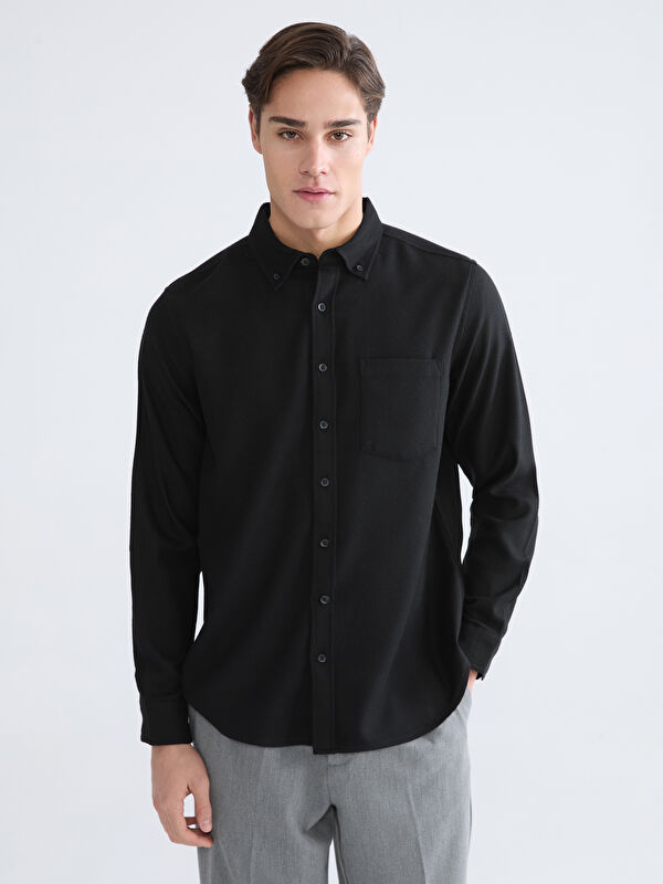 LCWAIKIKI Classic Regular Fit Gabardine Men's Shirt