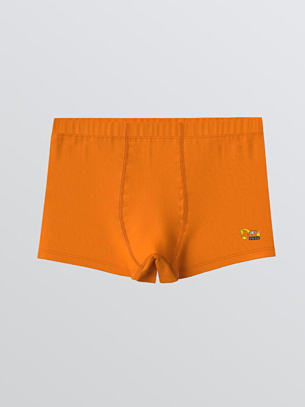 LCW Kids Beli Lastikli İş Makinesi Baskılı Erkek Çocuk Boxer