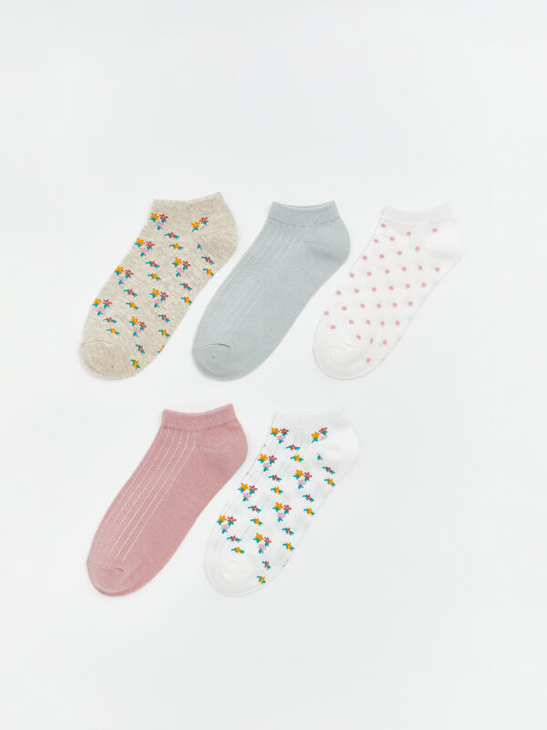 LCW DREAM Patterned Women's Trainer Socks 5-Pack