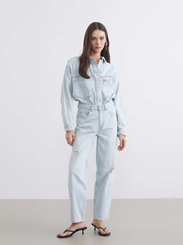 LCW Jeans جينز صديق للسيدات بقصة فضفاضة