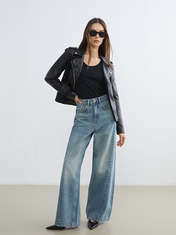 LCW Jeans جينز نسائي بساق واسعة
