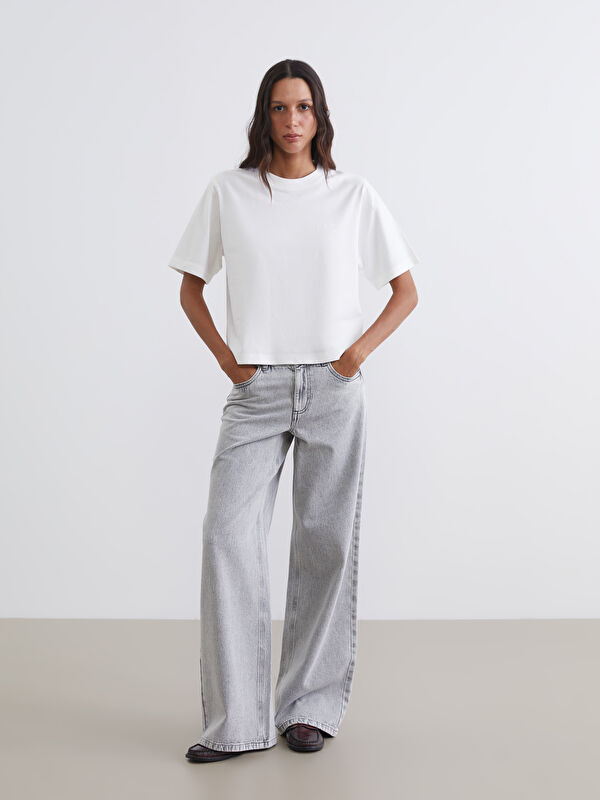 LCW Jeans جينز عالي الخصر بقَصَّة واسعة للسيدات