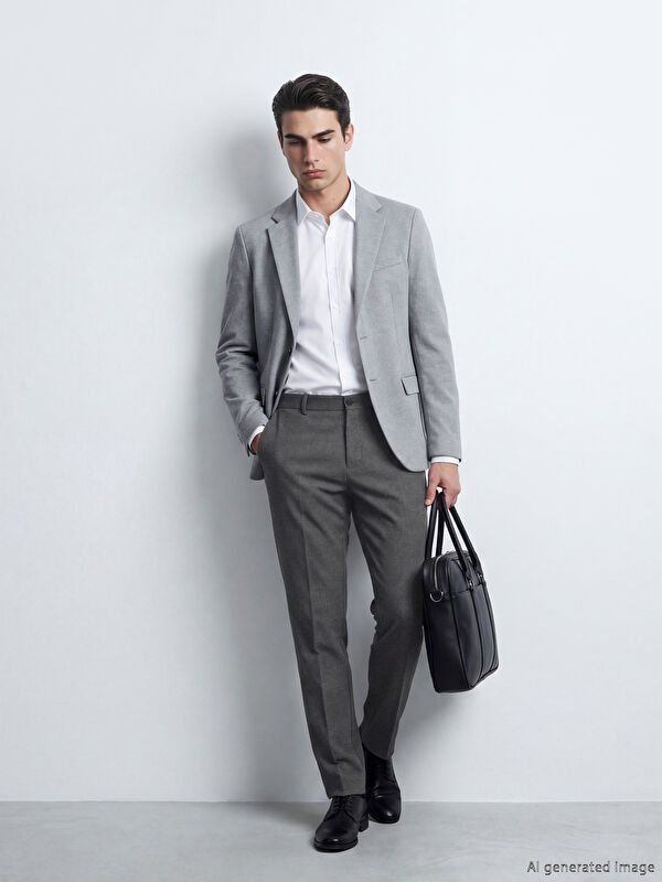 LCW BUSINESS Slim Fit Erkek Takım Elbise Pantolonu