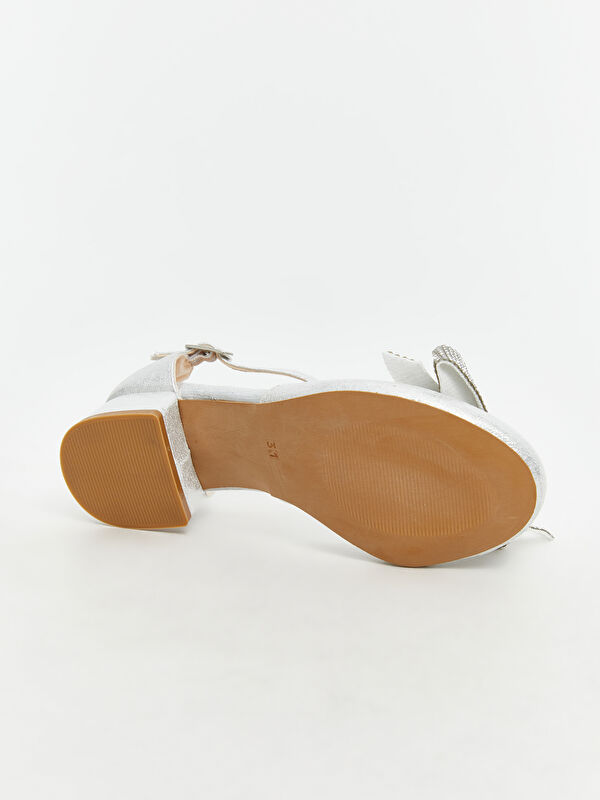 Taşlı Fiyonk Detaylı Kız Çocuk Topuklu Ayakkabı - Görsel 5