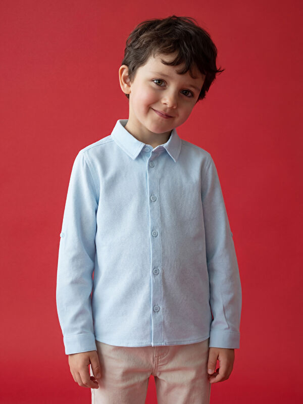 LCW Kids Basic Uzun Kollu Erkek Çocuk Gömlek