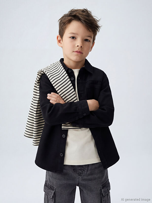 LCW Kids Erkek Çocuk Gabardin Gömlek