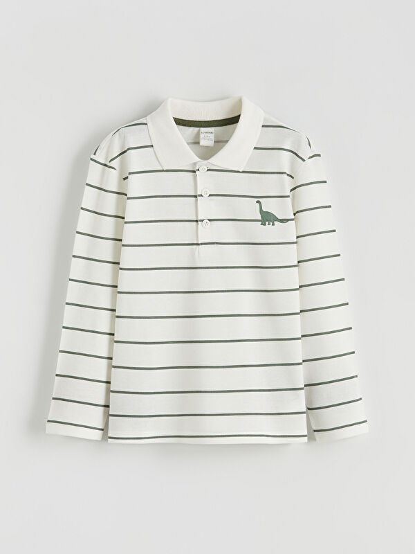 LCW Kids Erkek Çocuk Çizgili Polo Yaka Tişört