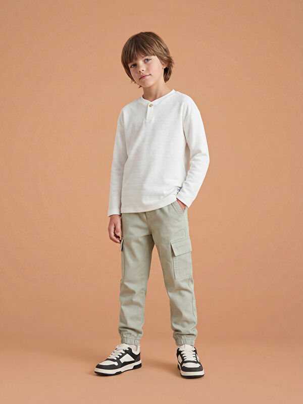 LCW Kids Beli Lastikli Erkek Çocuk Kargo Pantolon