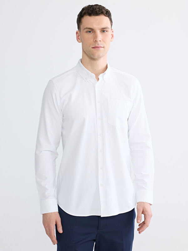 LCWAIKIKI Classic Regular Fit Armürlü Erkek Gömlek