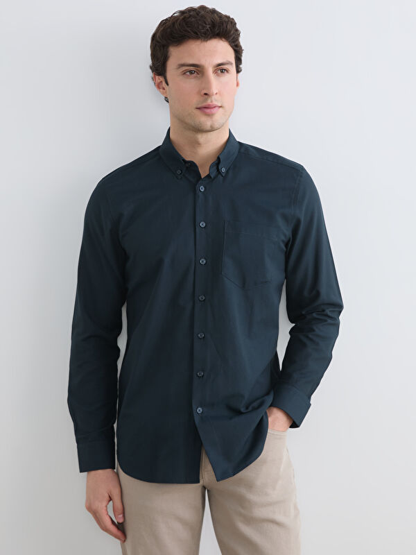 LCWAIKIKI Classic Regular Fit Armürlü Erkek Gömlek