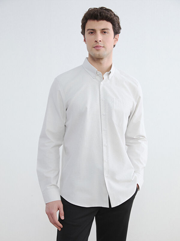 LCWAIKIKI Classic Regular Fit Armürlü Erkek Gömlek