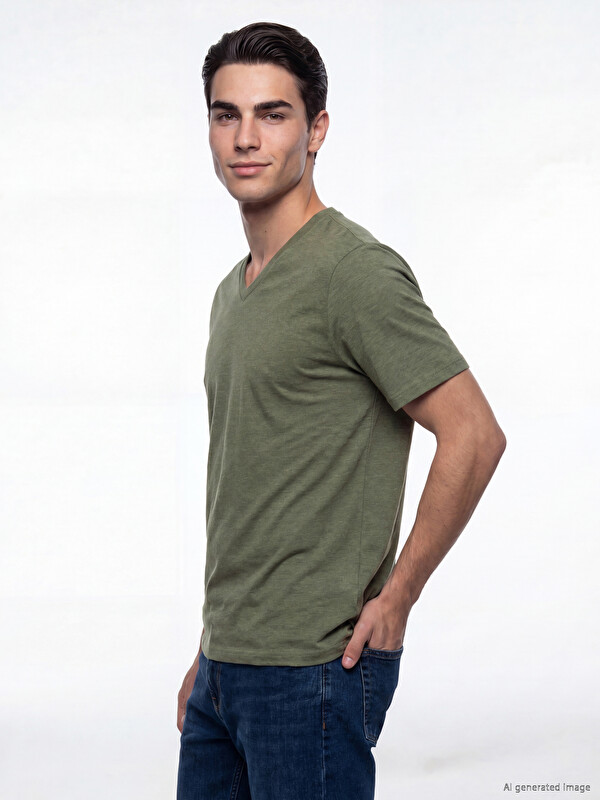 LCWAIKIKI Classic V Neck Jersey Men's T-Shirt