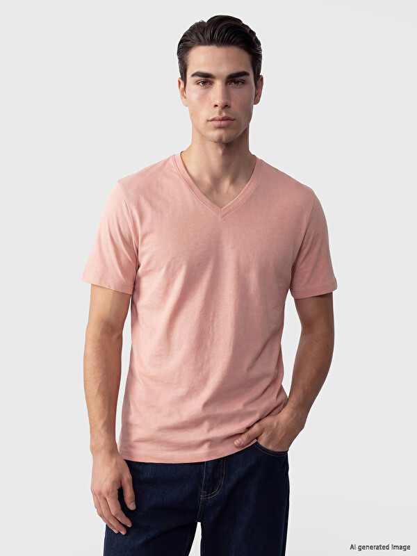 LCWAIKIKI Classic Μπλουζάκι Jersey με Λαιμόκοψη V για άνδρες
