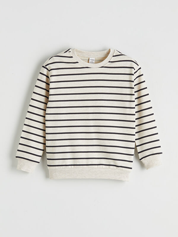 LCW Kids Çizgili Uzun Kollu Erkek Çocuk Sweatshirt