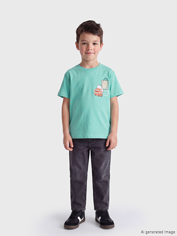 LCW Kids London Baskılı Erkek Çocuk Penye Tişört