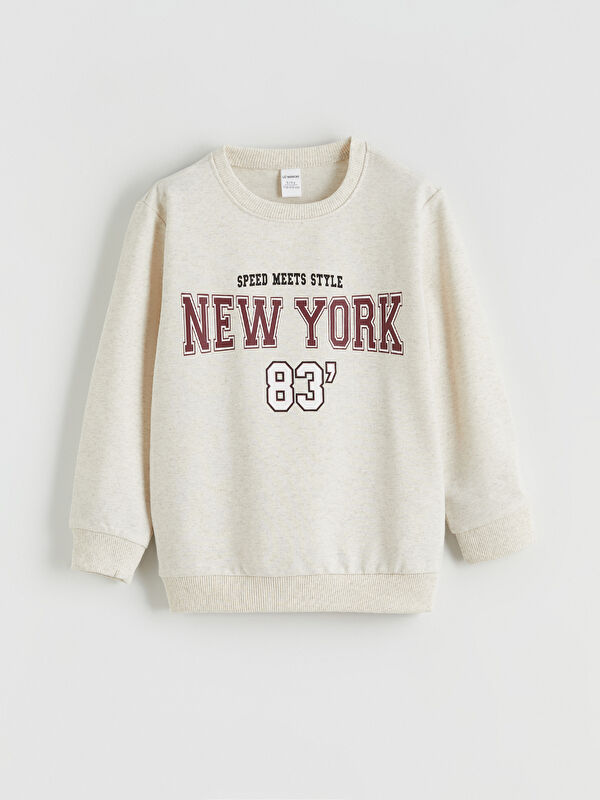 LCW Kids New York Baskılı Erkek Çocuk Sweatshirt