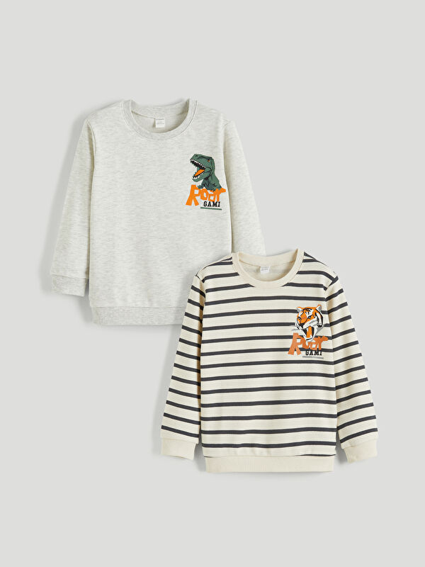 LCW Kids Baskılı Erkek Çocuk Sweatshirt 2'li