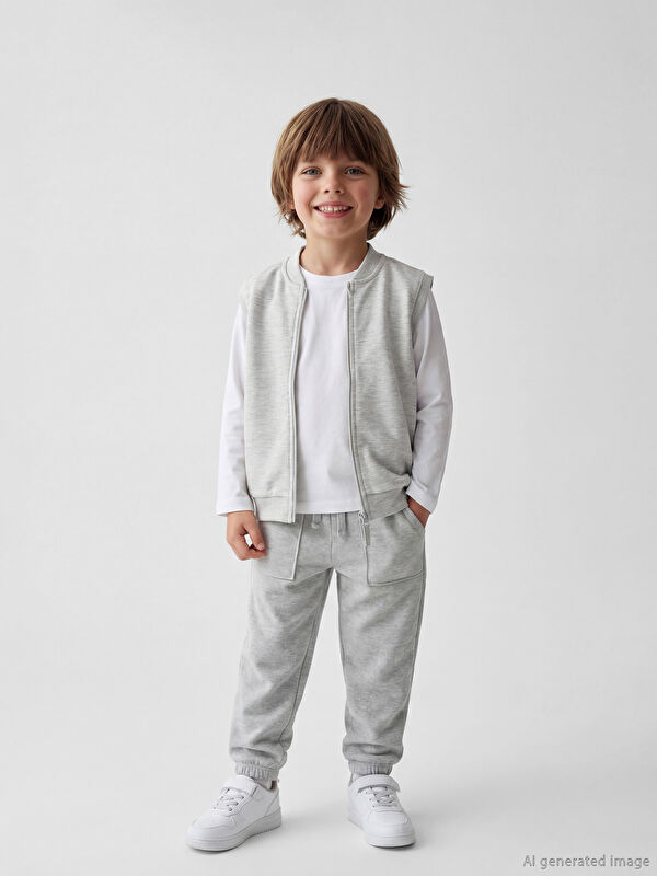 LCW Kids Beli Lastikli Jogger Fit Erkek Çocuk Eşofman Altı