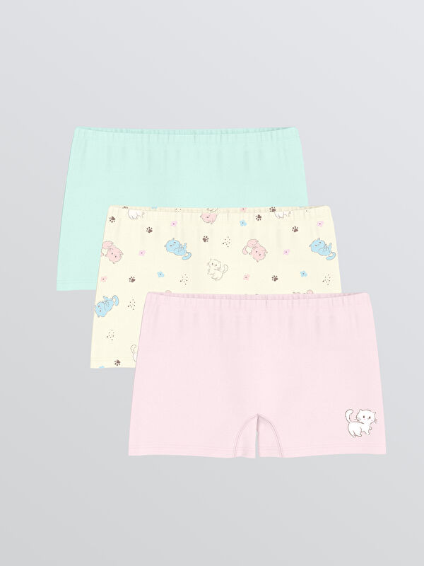 LCW Kids Baskılı Kız Çocuk Boxer 3'lü