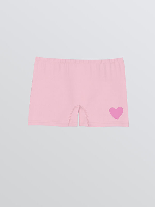 LCW Kids Kalp Baskılı Kız Çocuk Boxer