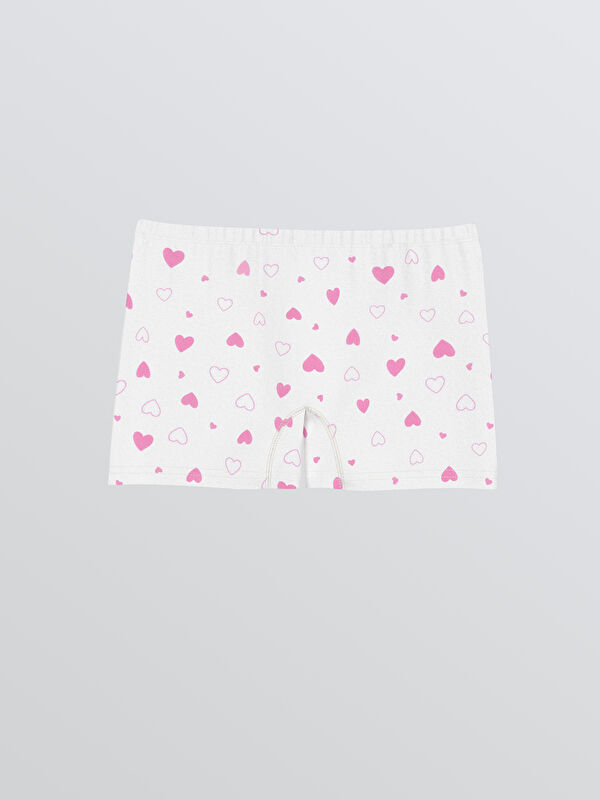 LCW Kids  Kalp Desenli Kız Çocuk Boxer